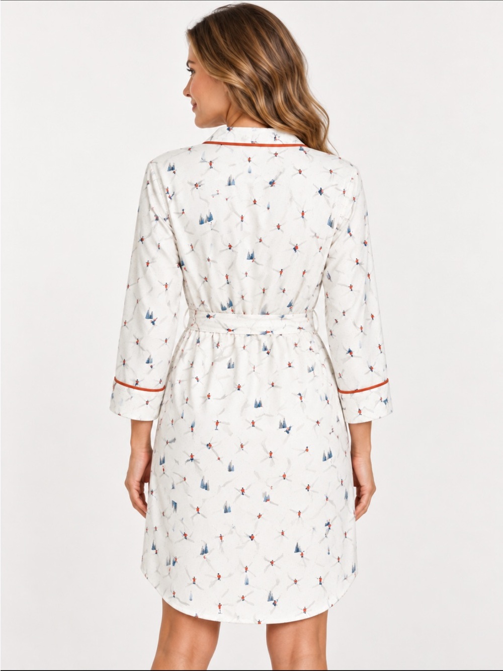 LandsEnd 3/4 Sleeve Flannel Sleepshirt Nightgown/Robe/Lounging/Dress/PJ Top - Picture 5 of 8